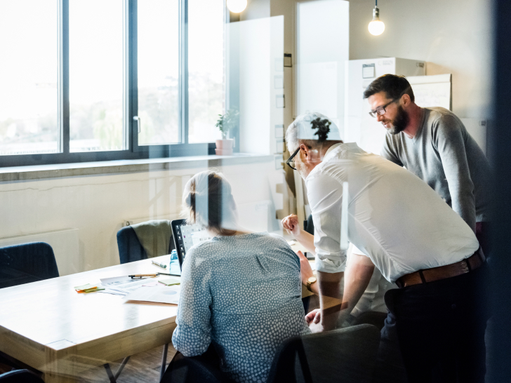 group working in a meeting room