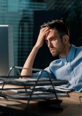 Man looking at the computer screen 