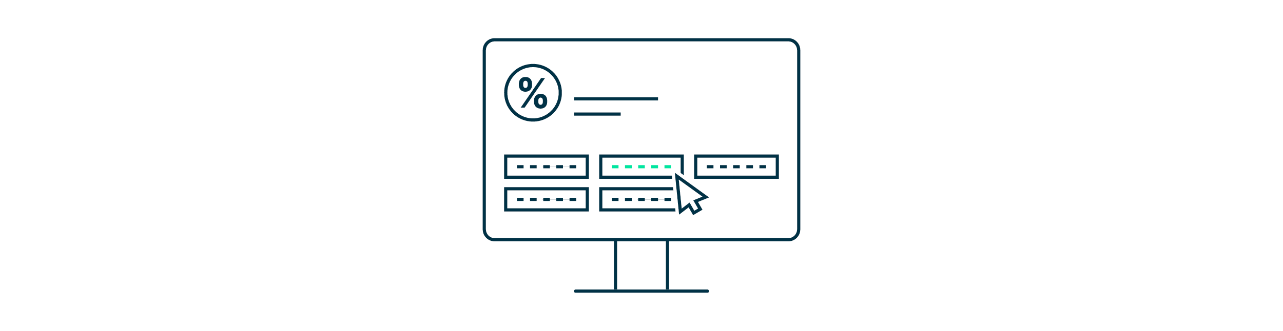 Ein stilisierter Computerbildschirm, der einen Finanzrechner anzeigt