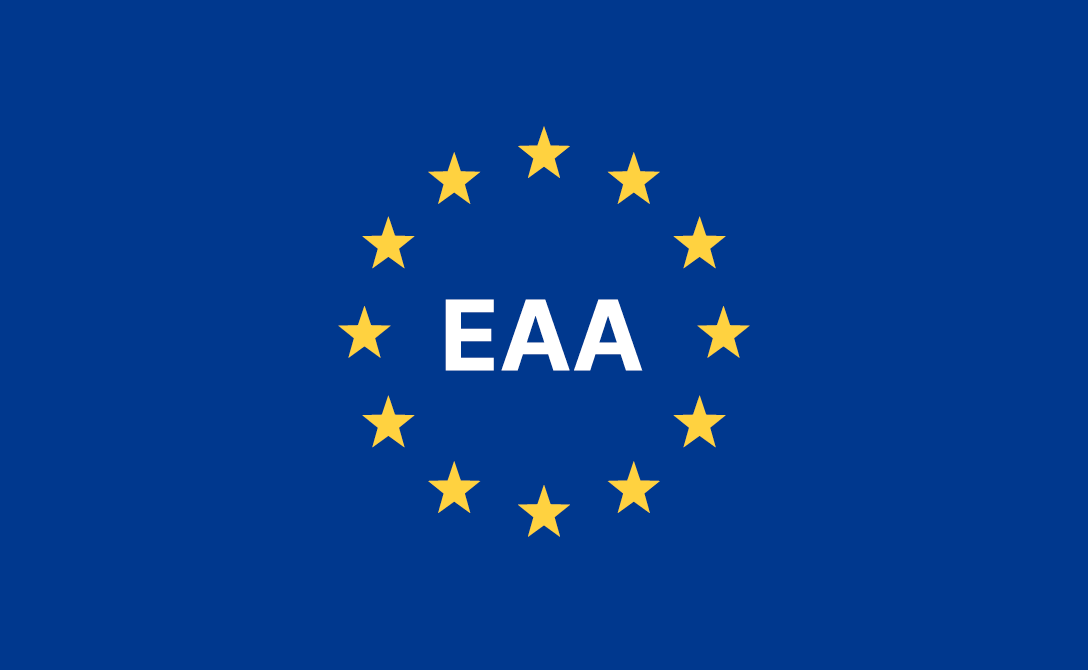 Die zwölf Sterne der EU-Fahne, die die Abkürzung des European Accessibility Act, EAA, umkreisen