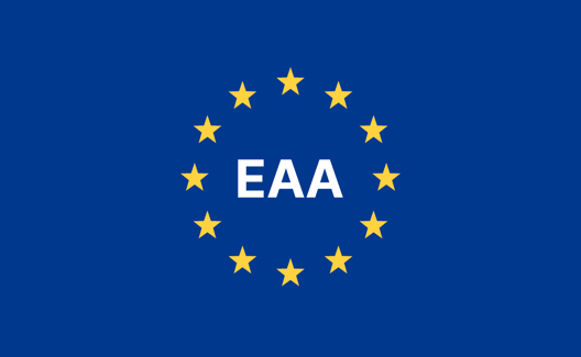 The twelve stars of the EU flag encircling the abbreviation of European Accessibility Act, EAA
