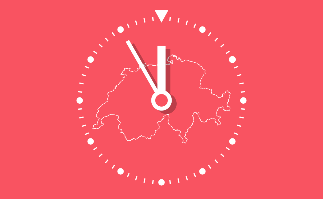 Ein Uhr, die 5 vor 12 anzeigt