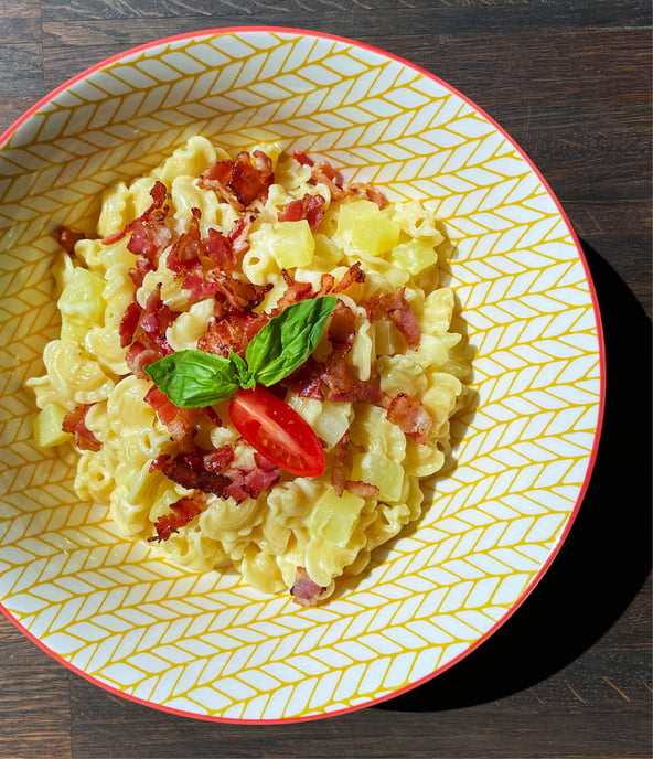 Plate full of alpine macaroni