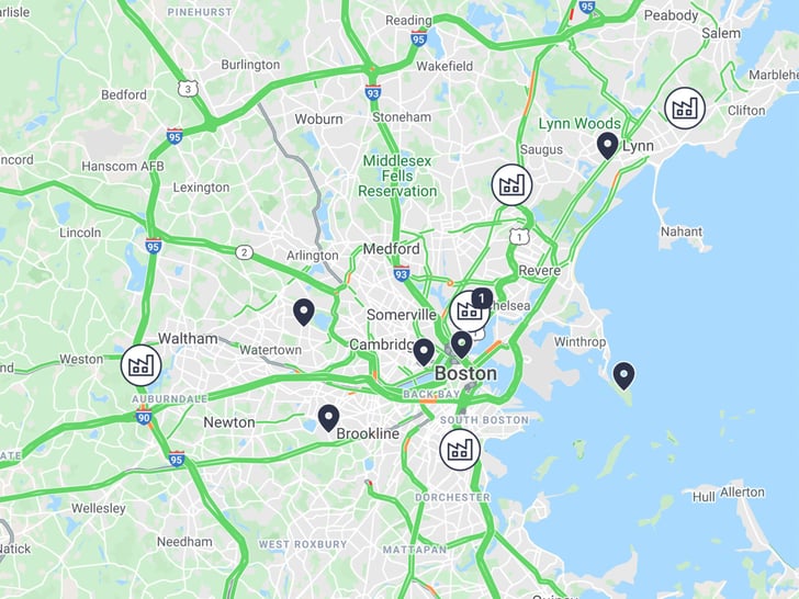 Karte von Boston 