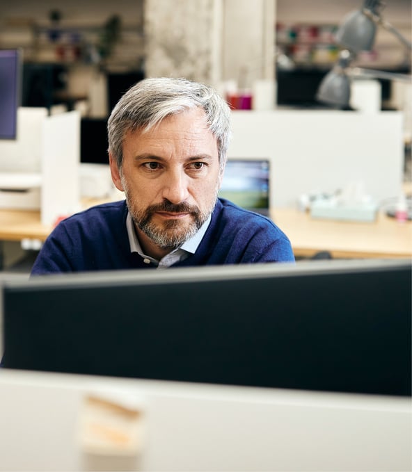Man working on laptop
