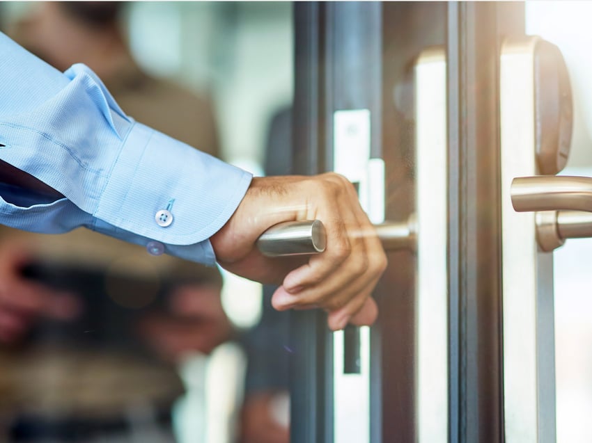 Hand on a door knob 