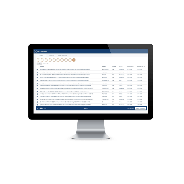 Screen of crypto finance platform