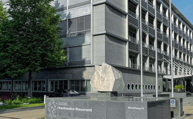 Front view of the building of the Cantonal Tax Office of Zurich