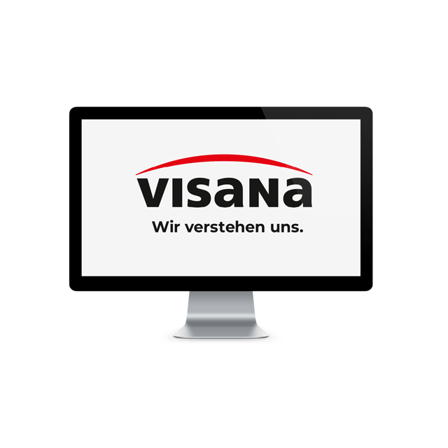 Desktop-Bildschirm mit Firmenlogo  