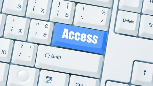 Keyboard with blue key labeled “Access” 
