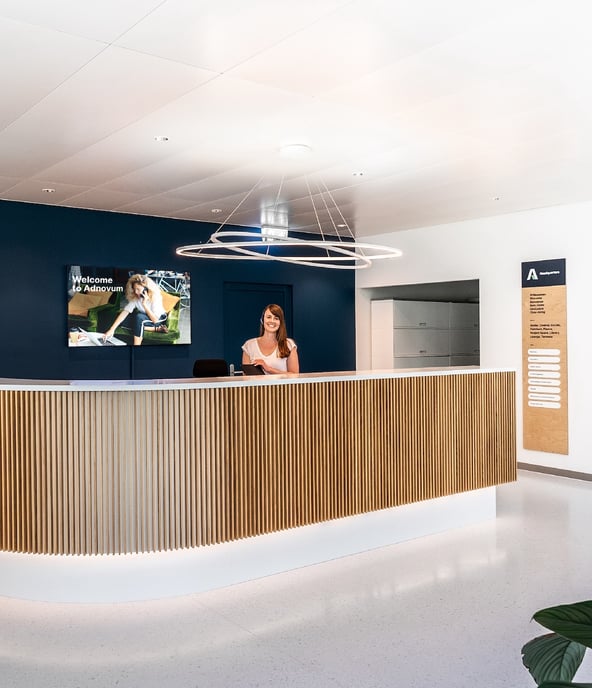 Reception desk of Adnovum Zurich 