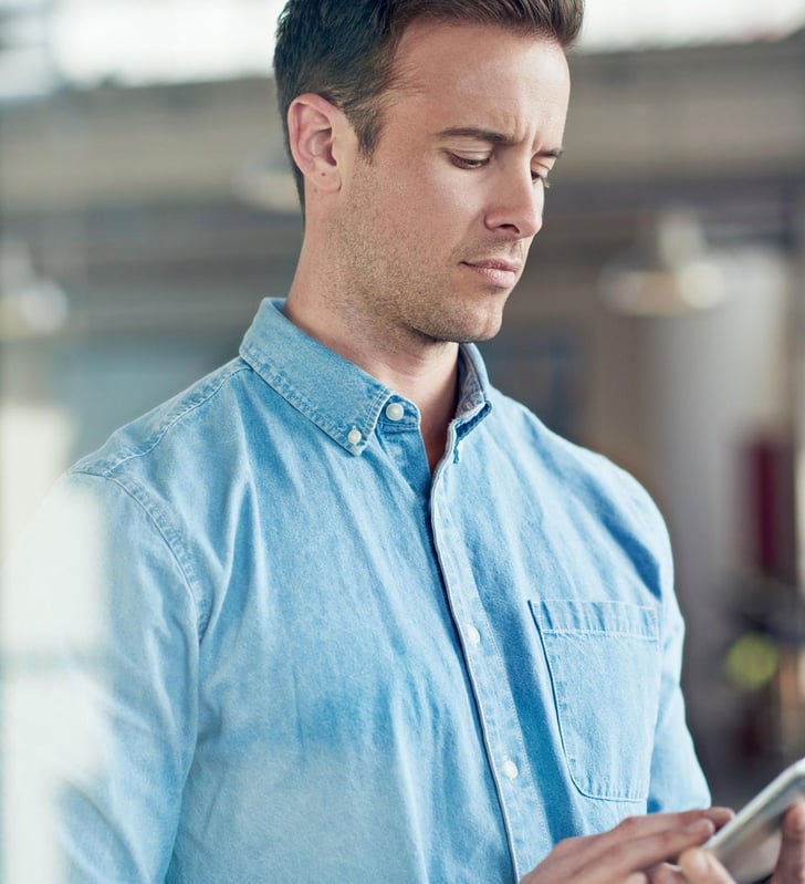 Man watching to his mobile phone