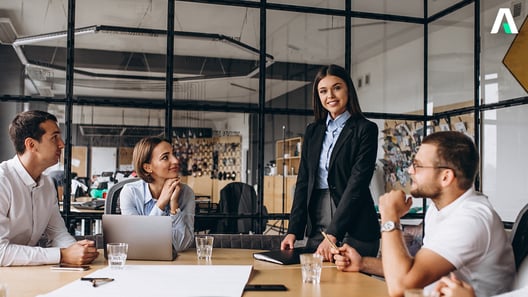 A Business Professionals Working Together Around a Table