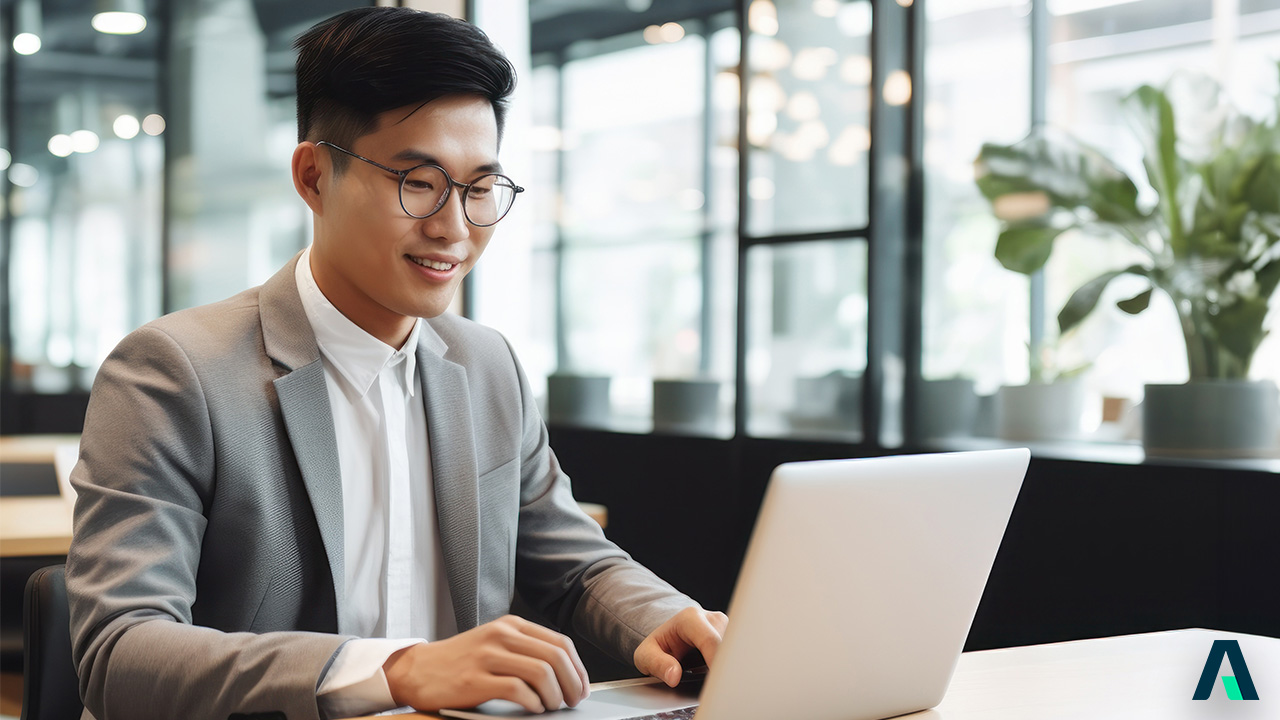 Man Using A Laptop